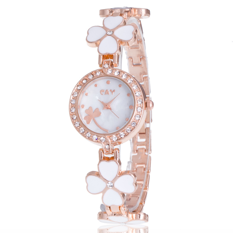 Crystal Clover Bracelet Watch