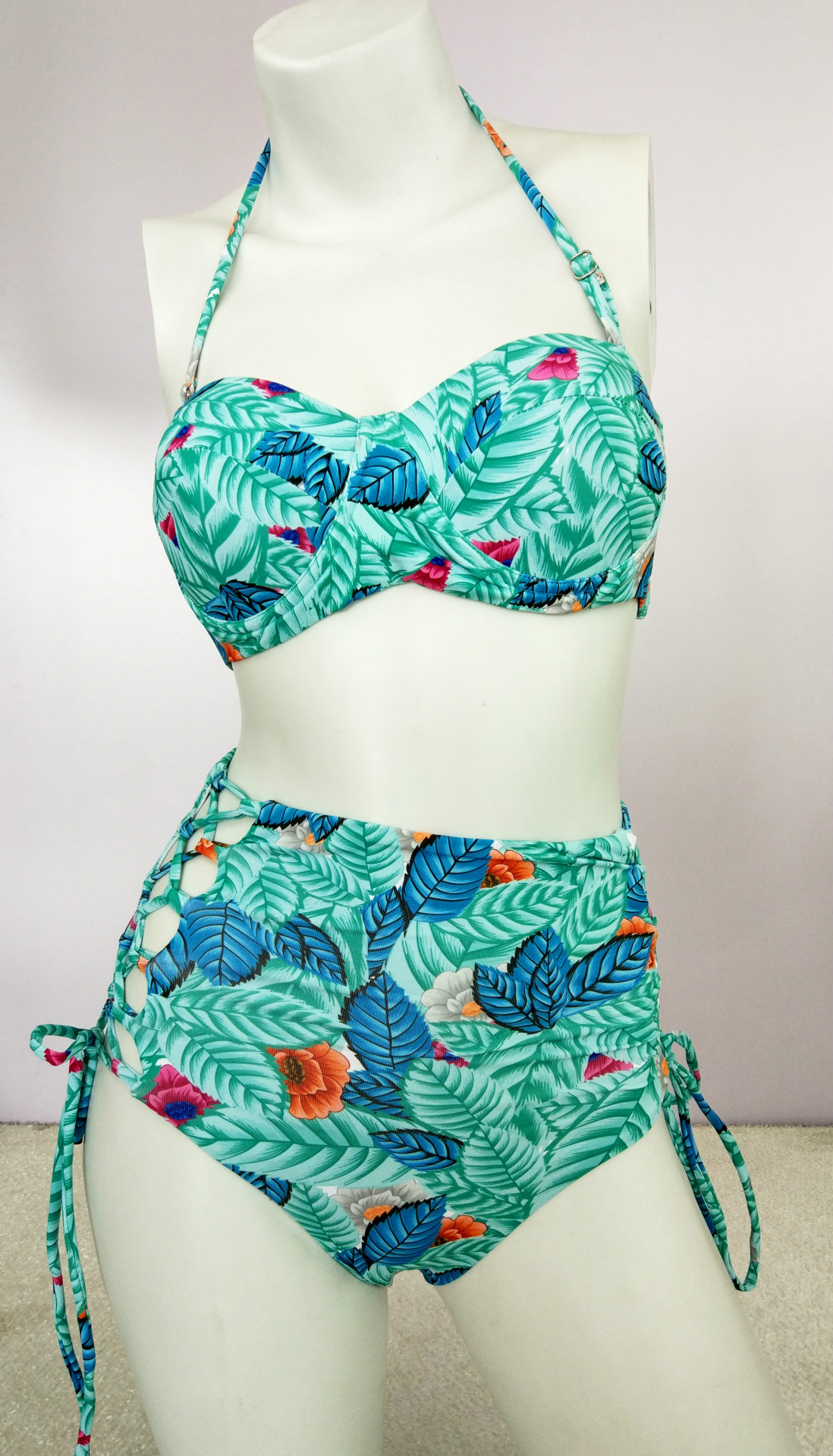 Sexy Strapless Floral Print Two Pieces Swimwears Bikini
