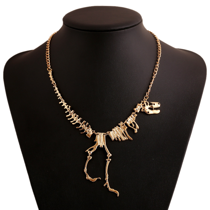 Europe And The United States With The Same Personality Dinosaur Skeleton Necklace