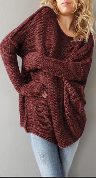 Long Sleeve Knit Pull Over Loose Sweaters