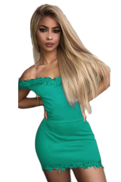 Pure Color Off Shoulder Bodycon Sleeveless Short Dress