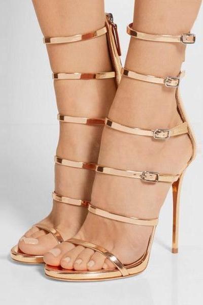 Minimalist Multi-strap High Heel Sandals