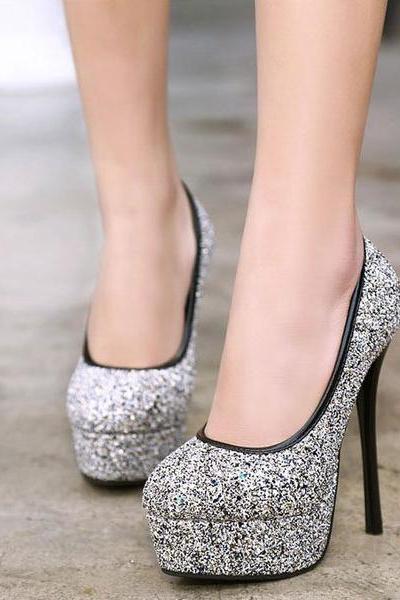 Low Cut Platform Round Toe Stiletto High Heels Prom Shoes