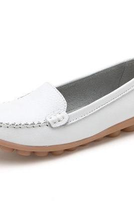 Faux Leather Loafers Featuring Rounded-Toe