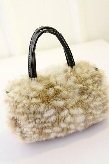 Fashion Plush Women PU Handbag