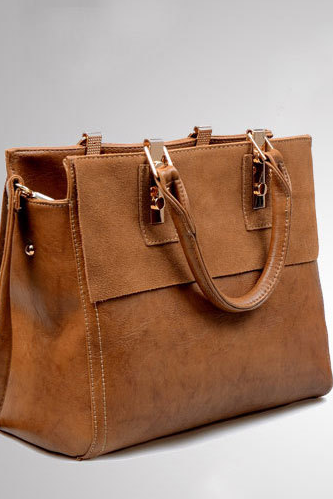 Modern Style Solid Color Women Handbag