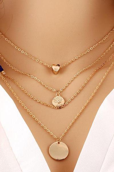 Fashion Brand Temperament Love Gold Necklace