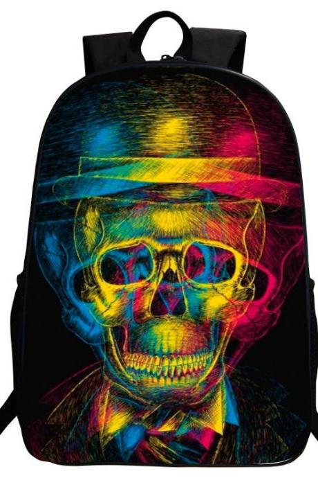 Korean Style Skull Printing Men's Backpack