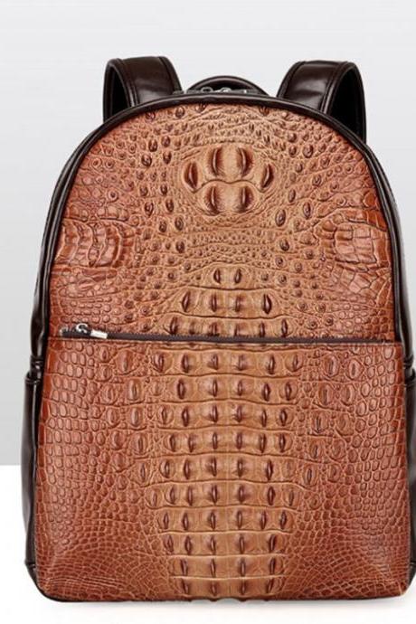 Retro Alligator Pattern Men's Backpack