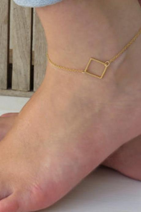 Classic Simple Square Hollow Anklets