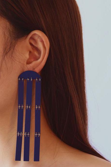 Fashion Metal Long Tassel Pendant Earrings