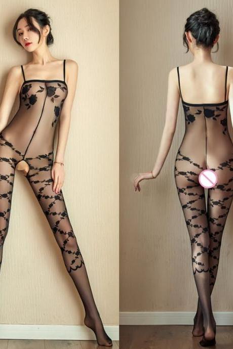 2020 Sexy Bodystockings Women Erotic Lingerie Temptation Perspective Tights Black White See Through Underwear Sexy Costumes