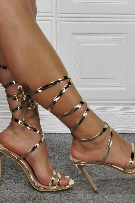 Gold Ribbon Fashion Sandals