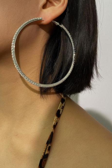 Exaggerated Big Earrings Women&amp;amp;#039;s Punk Earrings-silvery