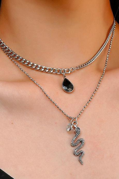 Creative Snake Necklace Metal Multilayer Clavicle Chain