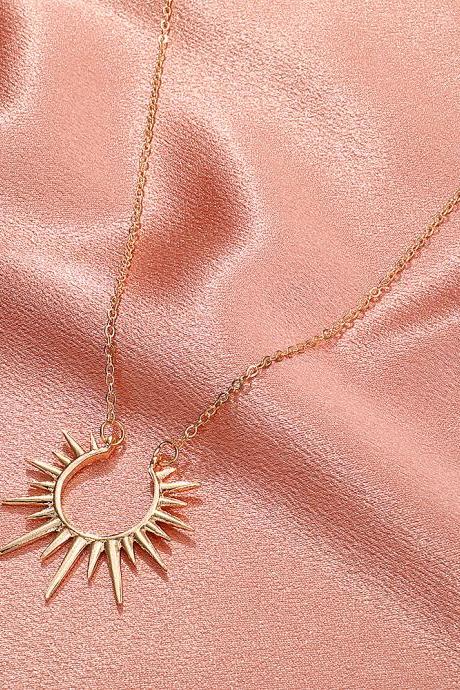 Golden Sunflower Necklace U-shaped Horseshoe Clavicle Chain