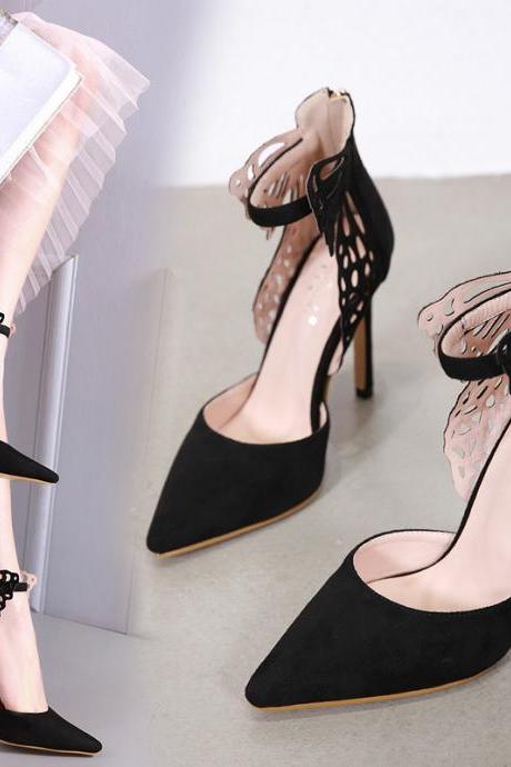 Fashion Pointed Butterfly Wings High-heeled Women&amp;amp;#039;s Sandals