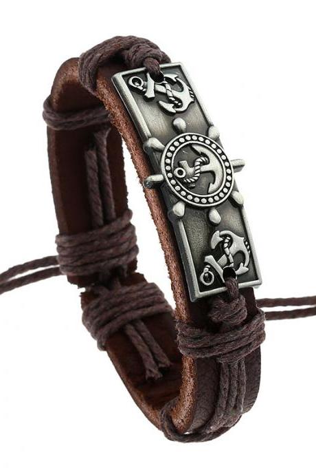 Woven Alloy Vintage Bracelet Ship Anchor Bracelet