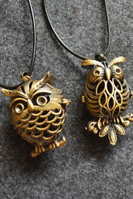 Artistic Retro Solid Owl Necklace