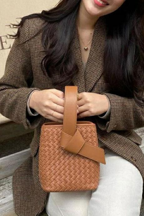 Brown Original Weave Solid Color Bag