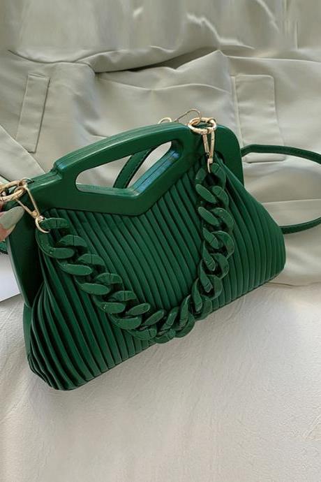 GREEN Fashion Urban Solid Color PU Bag