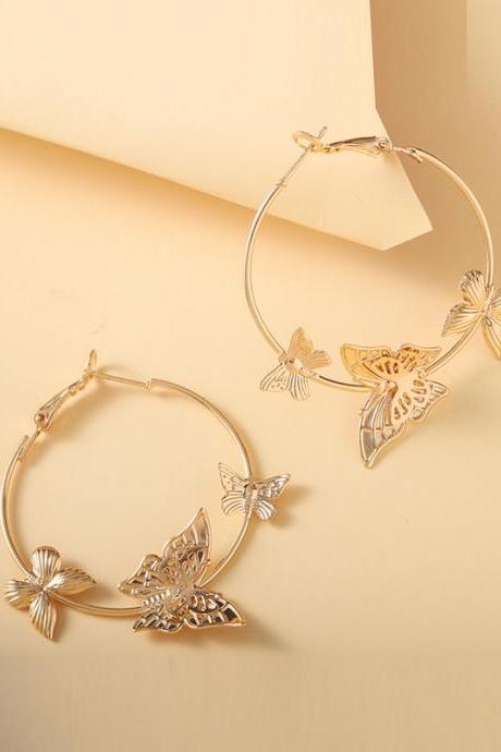 GOLD Original Statement Butterfly Shape Geometric Earrings