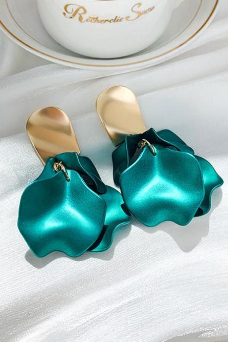 Green Stylish Solid Color Acrylic Earrings Accessories