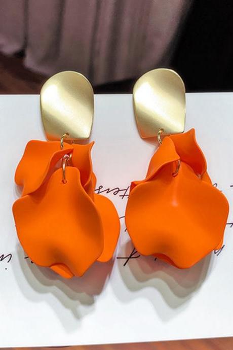 Orange Stylish Solid Color Acrylic Earrings Accessories