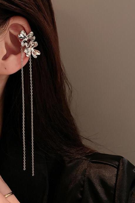 Original Simple Flower Shape Tasseled Earrings