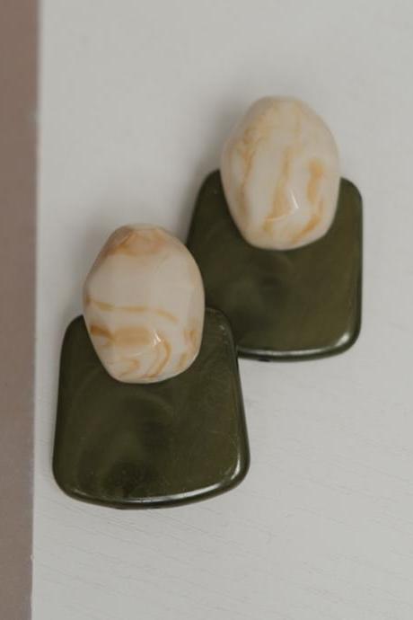 Green Original Chic Geometric Resin Earrings