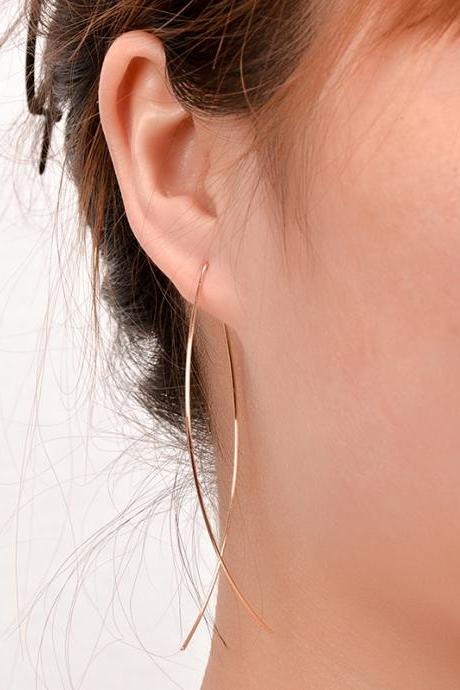 Gold Simple Casual Solid Color Earrings