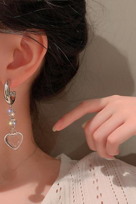 Simple Transparent Heart Shape Earrings Accessories