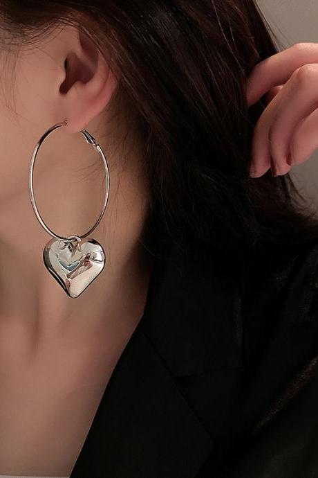 Simple Normcore Heart Shape Earrings Accessories