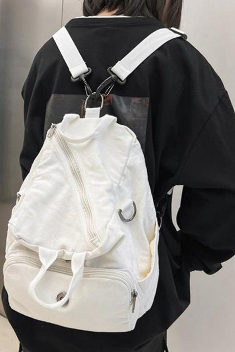 White Original Casual Zipper Bag