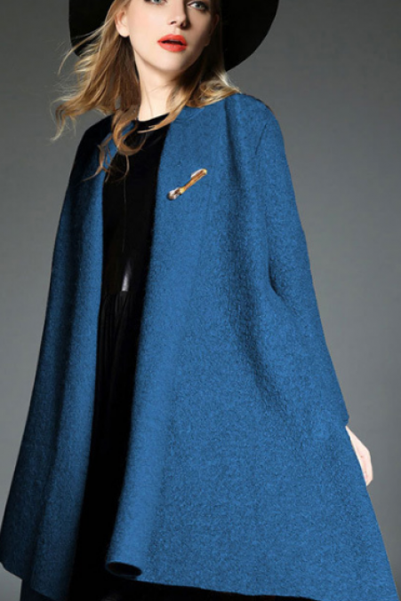 Drape Cardigan Asymmetric Solid Coat