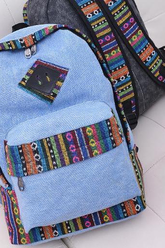 National Flavor Canvas Backpack School Travel Bag