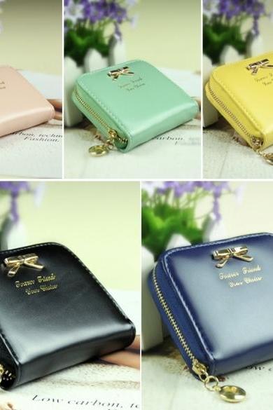 Colorful Lady Lovely Purse Clutch Women Wallets Small Bag PU Leather Card Hold
