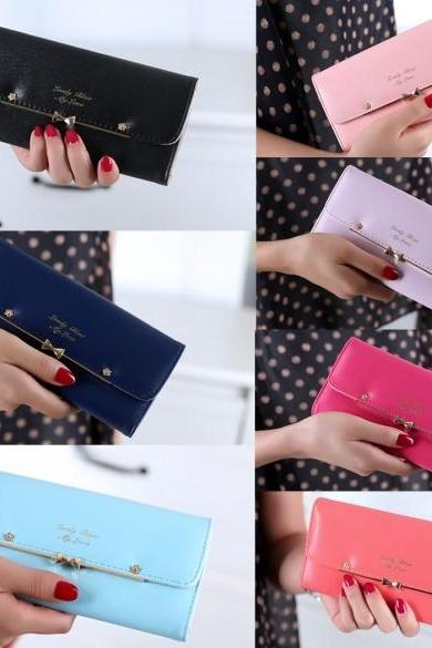 New Fashion Women Elegant PU Leather Weave Design Long Wallet Purse