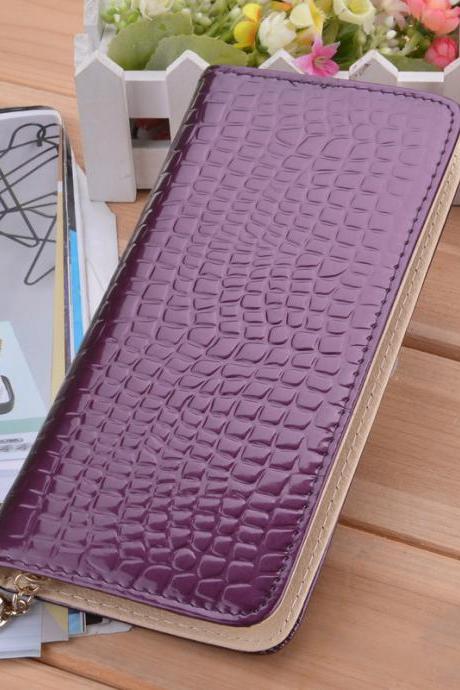 New Stylish Luxury Women's Wallet High Quality Synthetic Leather Purse Casual Long Clutch Bag With Wristlet