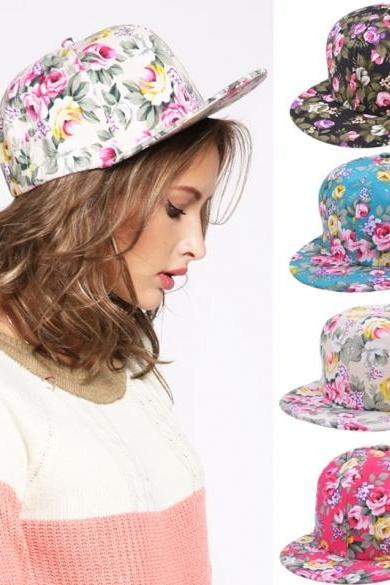 Floral Flower Snapback Adjustable Fitted Men&amp;amp;#039;s Women&amp;amp;#039;s Headwear