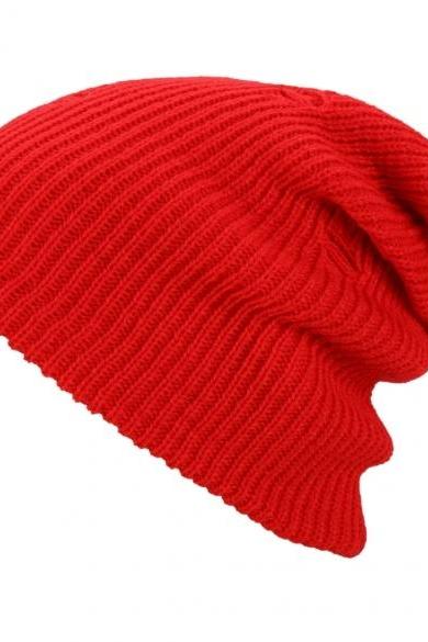 Vintage Style Unisex Adult Men Women Warm Winter Knit Ski Beanie Slouchy Soft Solid Cap Crochet Oversize Baggy Hat