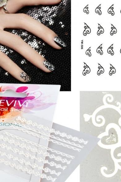 Acevivi Fashion Women Professional Nail Care 3d Flower Nail Art??manicure Fingernail Wraps Sticker Sheet