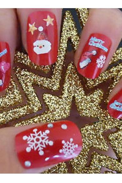 Christmas Snowflakes Design 3D Nail Art Stickers Decals 6 Sheet