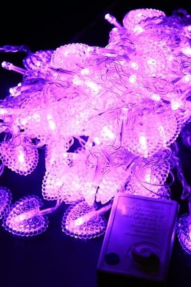 124 Led Heart Shape Curtain String Light Multi-color Waterproof Christmas Wedding Party Decor Light Eu Plug