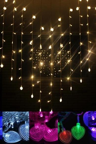 Beautiful Colorful 128 Led String Fairy Heart Lights 3m