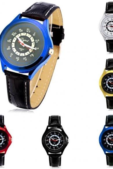 Men Fashion Large Dial Quartz Analog Wrist Watch 5 Colors