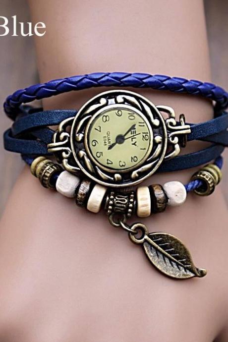 Quartz Weave Wrap Synthetic Leather Bracelet Women&amp;amp;#039;s Wrist Watch