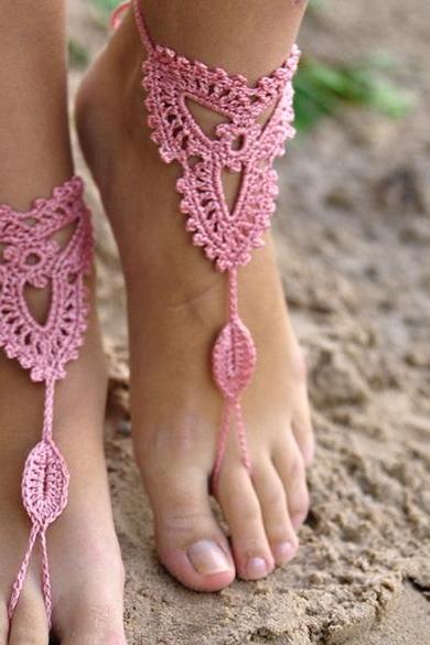 High Quality Hot Fashion Lady Women's Handmade Crocheted Foot Showcase Lace Anklets