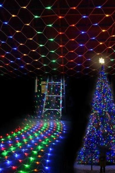 Colorful 200 Led Net Mesh Decorative Fairy Lights Twinkle Lighting Christmas Wedding Party Eu/110-240v