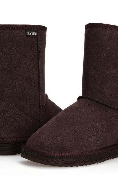 Acevog Fashion Women Flat Casual Winter Warm Faux Fur Snow Ankle Boots Shoes